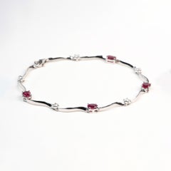 Platinum Ruby and Diamond Bracelet 7.5" R2134