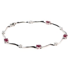 Platinum Ruby and Diamond Bracelet 7.5" R2134