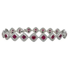 Arthur Groom & Co. Platinum Ruby and Diamond Bracelet
