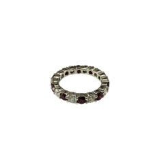 Platinum Ruby and Diamond Eternity Band Ring Size 6.75 #21766