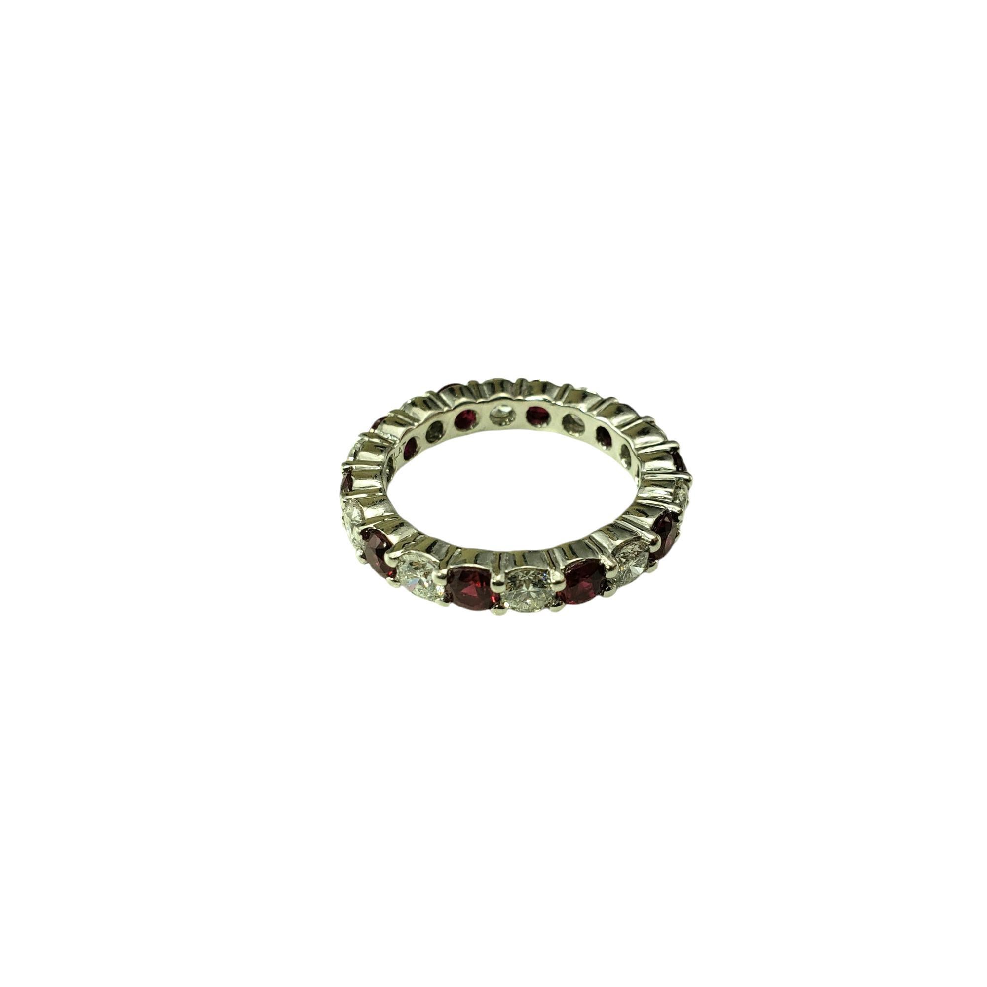 Taille brillant Platinum Ruby and Diamond Eternity Band Ring Size 6.75 #21766 en vente