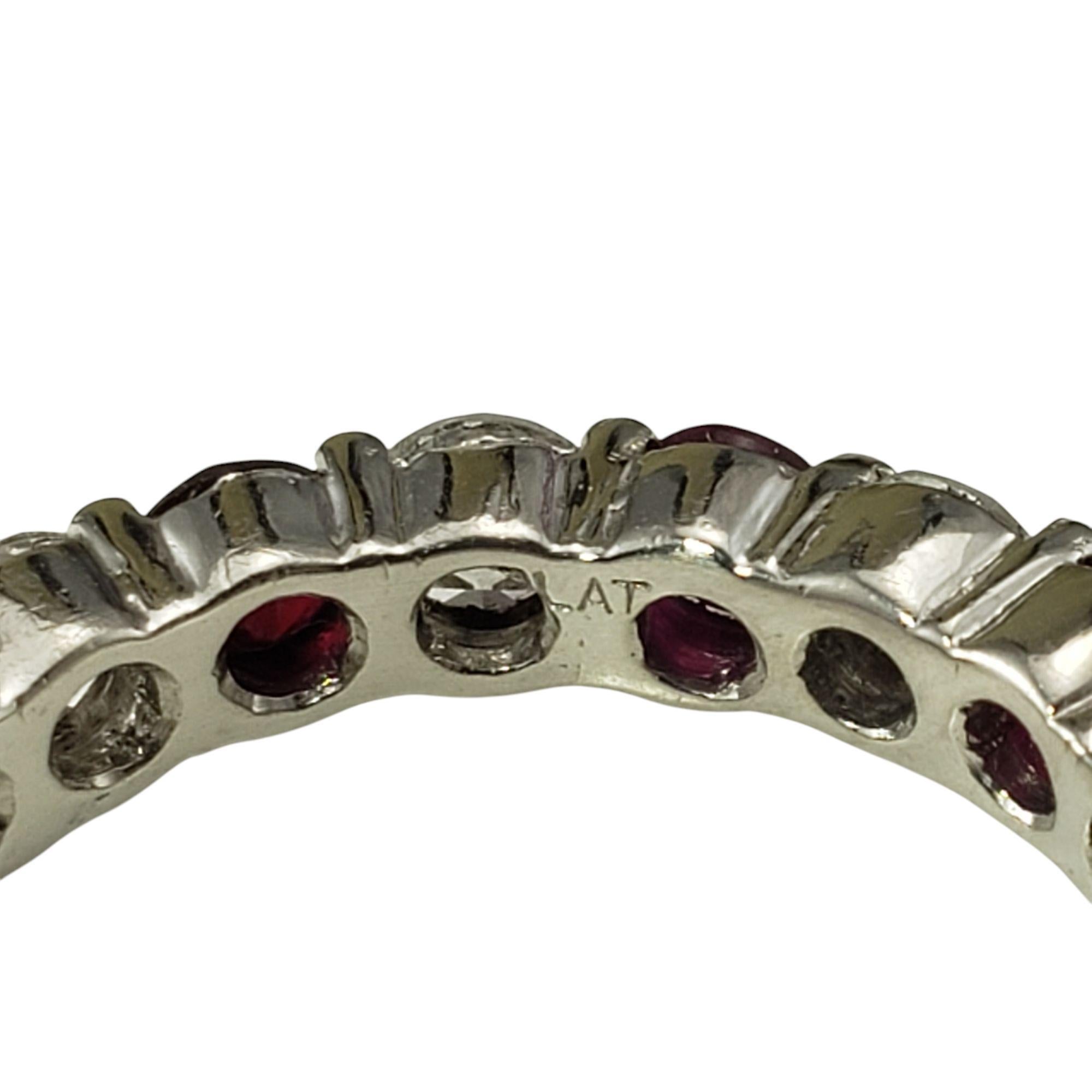 Platinum Ruby and Diamond Eternity Band Ring Size 6.75 #21766 Pour femmes en vente
