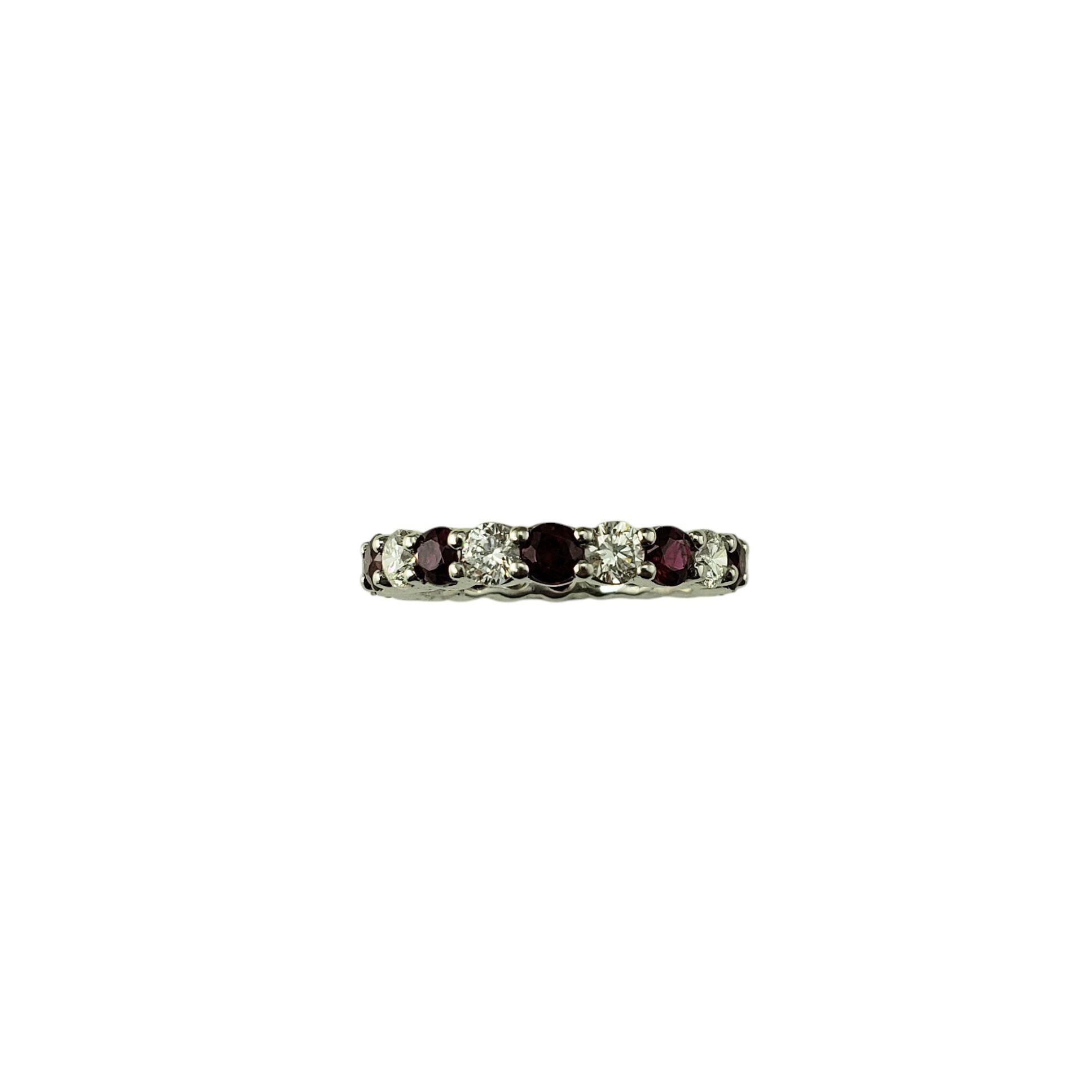 Platinum Ruby and Diamond Eternity Band Ring Size 6.75 #21766