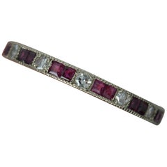 Platinum Ruby and Diamond Full Eternity Stack Ring