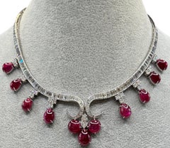Platinum Ruby and Diamond Necklace