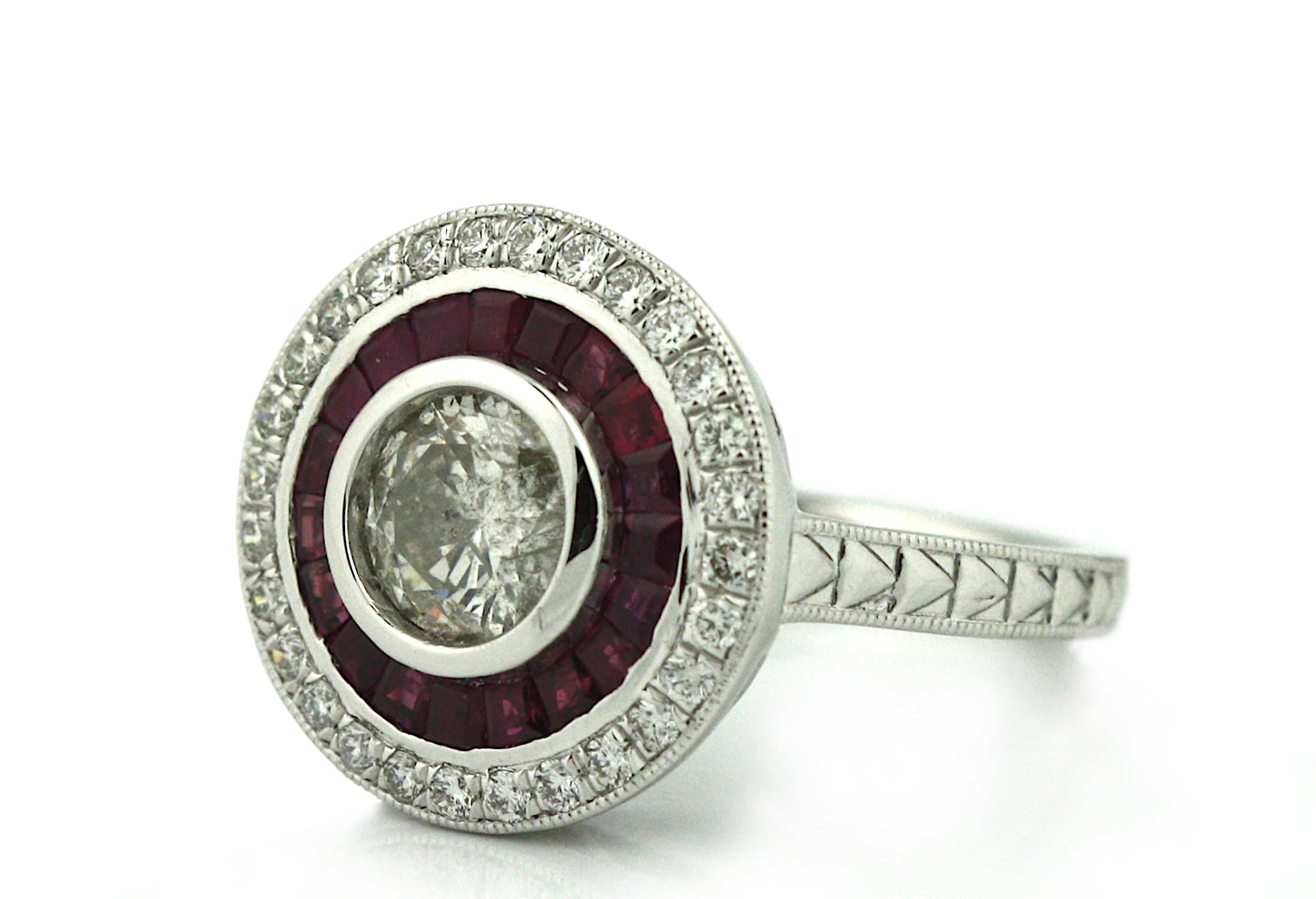For Sale:  Platinum Ruby and Diamond Ring 2