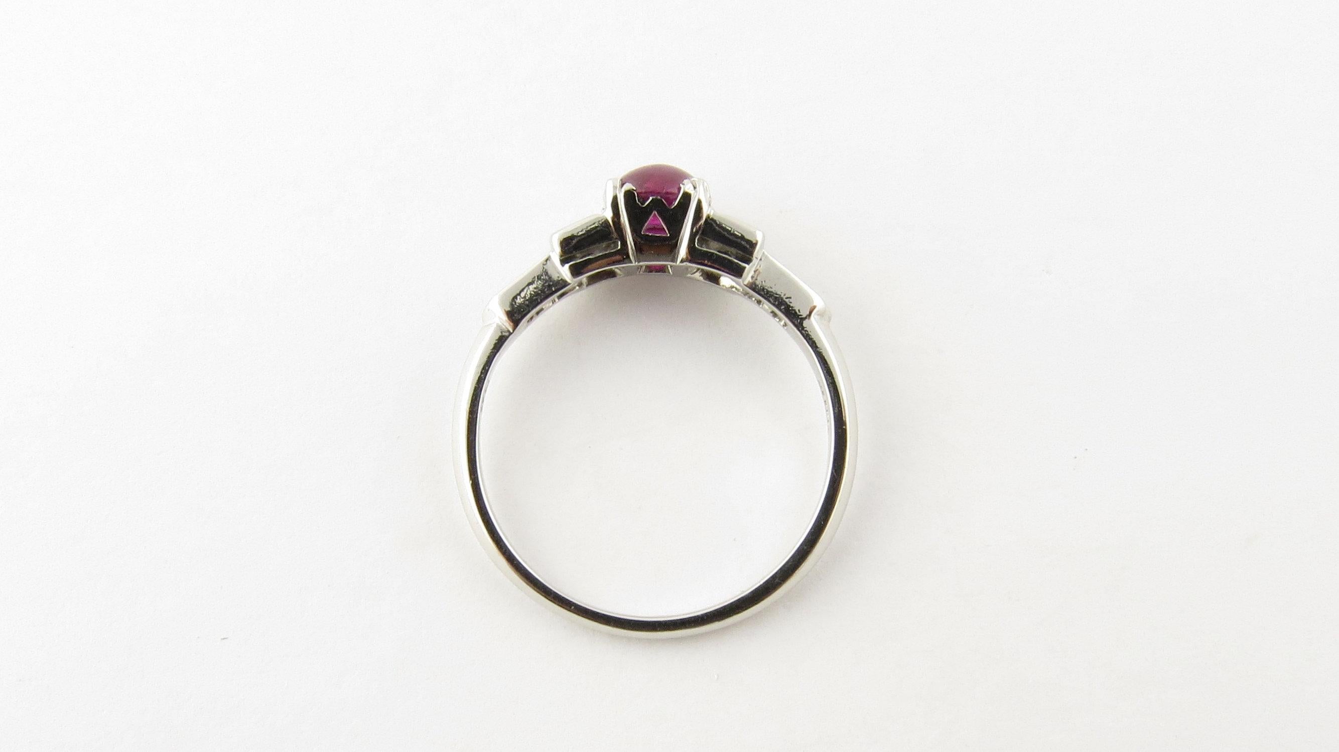 Platinum Ruby and Diamond Ring In Good Condition In Washington Depot, CT
