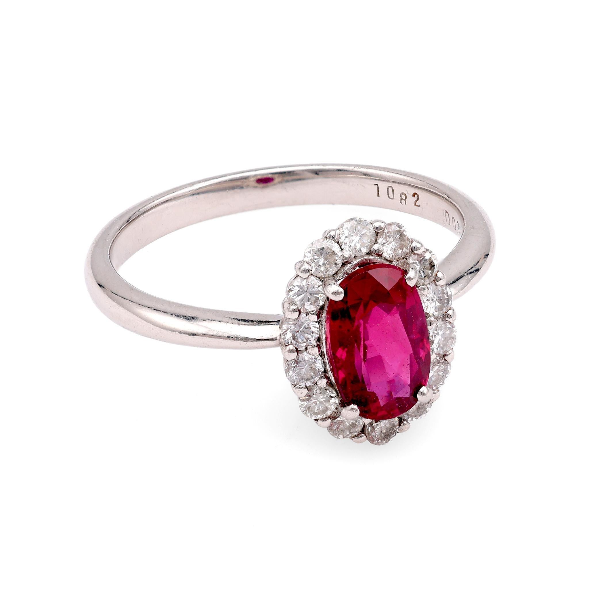 Platinum Ruby and Diamond Ring In Excellent Condition For Sale In Beverly Hills, CA