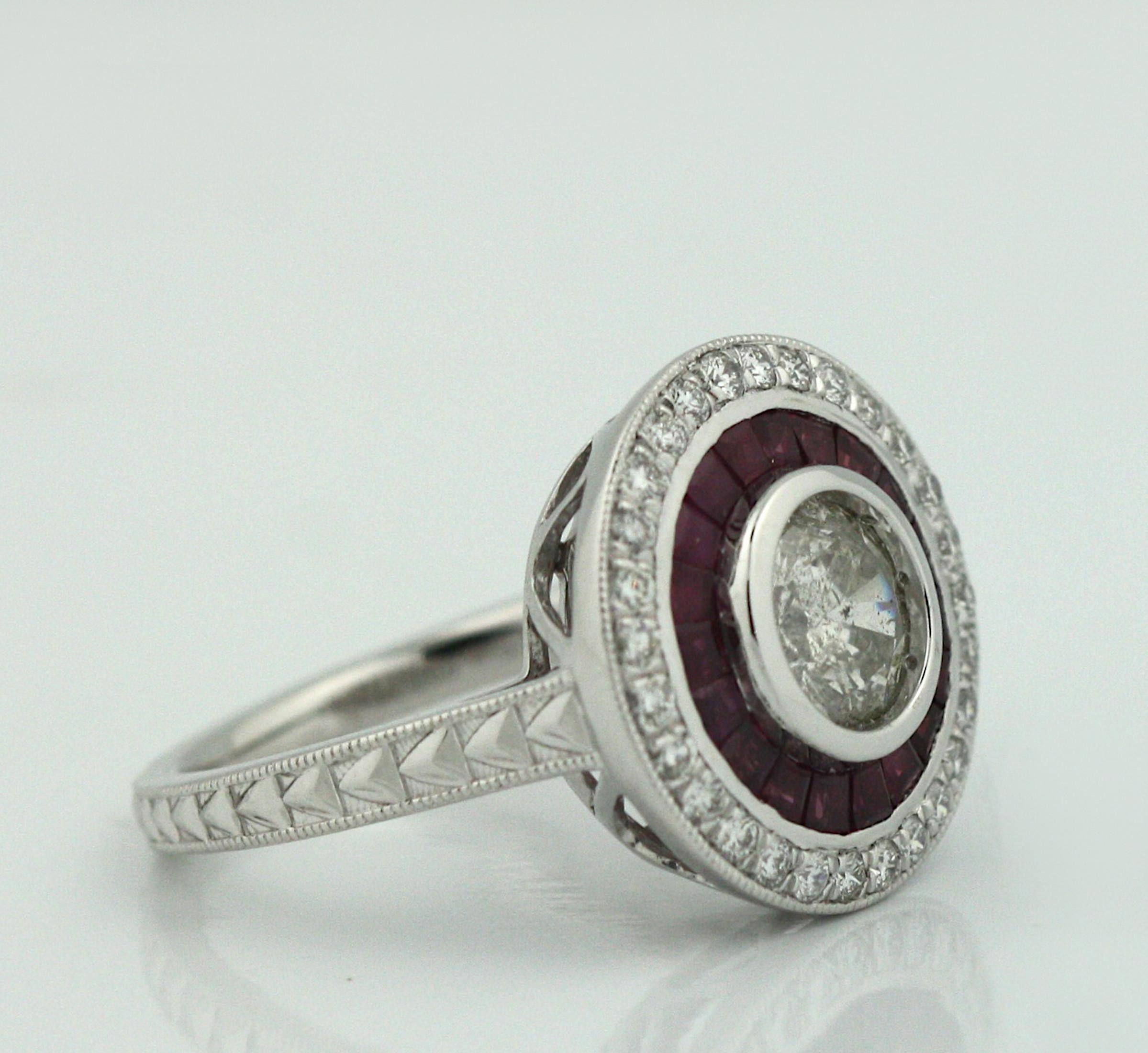 For Sale:  Platinum Ruby and Diamond Ring 4