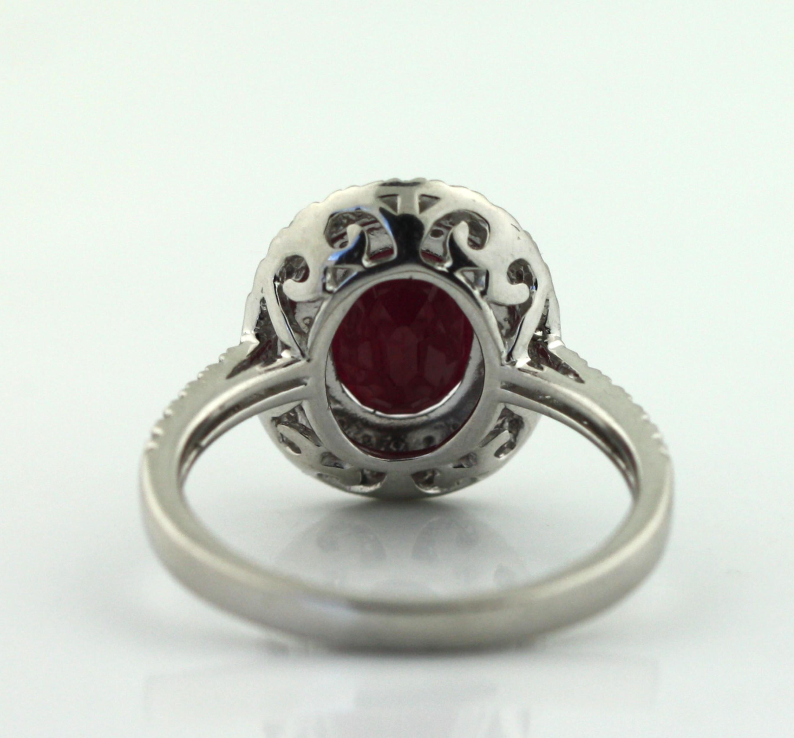 Platinum Ruby and Diamond Ring In Good Condition In Palm Beach, FL