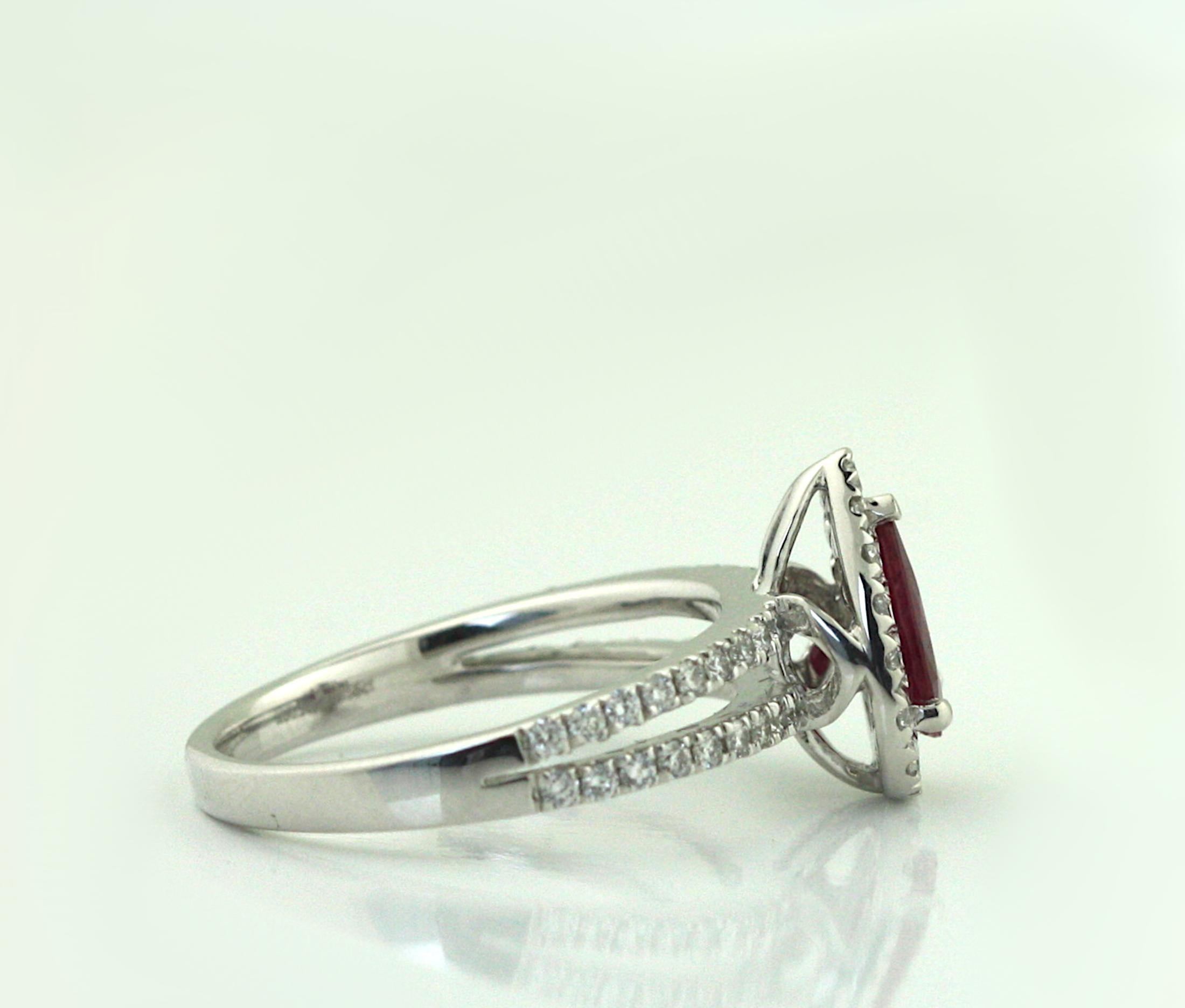 Platinum Ruby and Diamond Ring In Good Condition In Palm Beach, FL