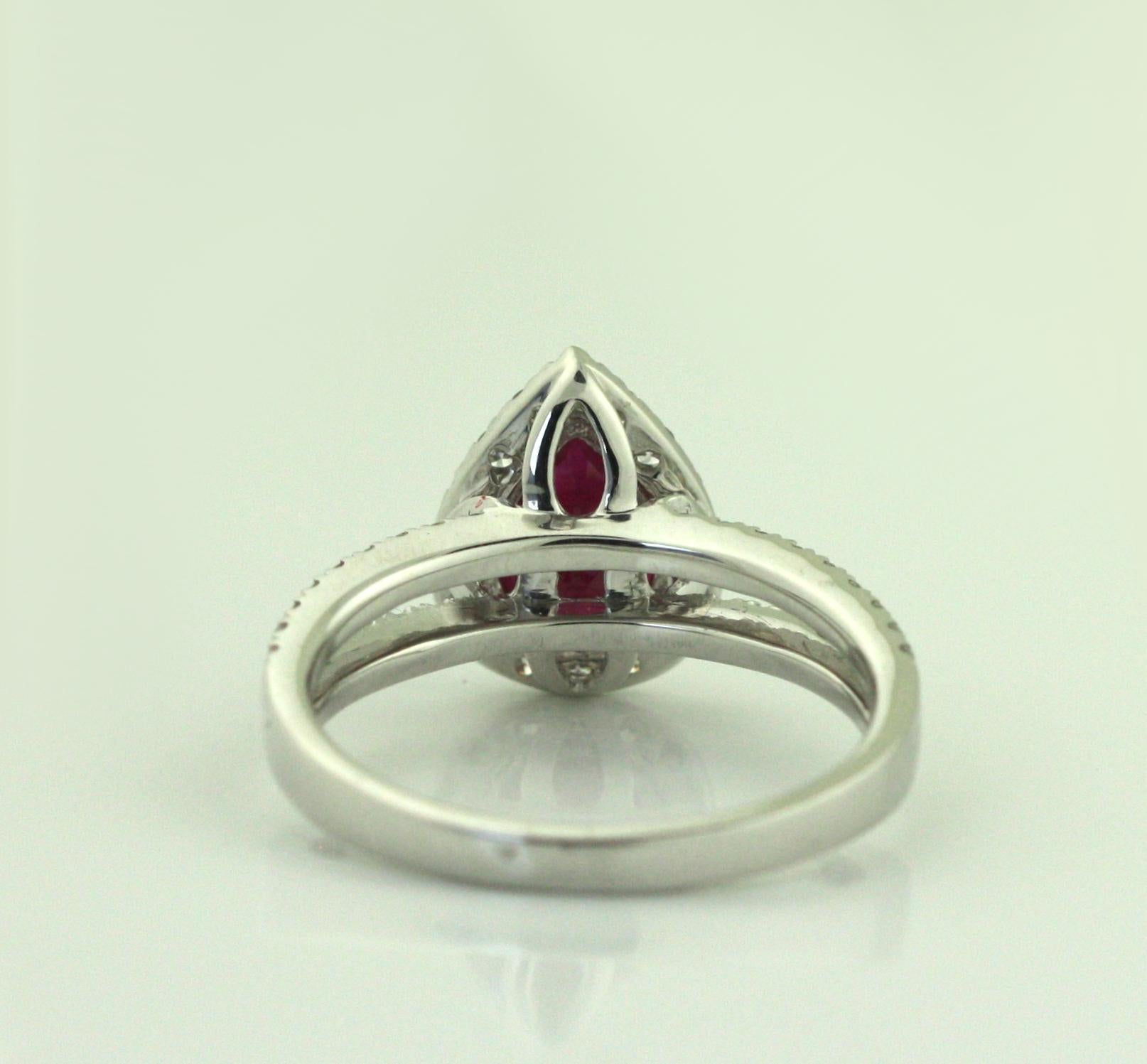 Women's or Men's Platinum Ruby and Diamond Ring