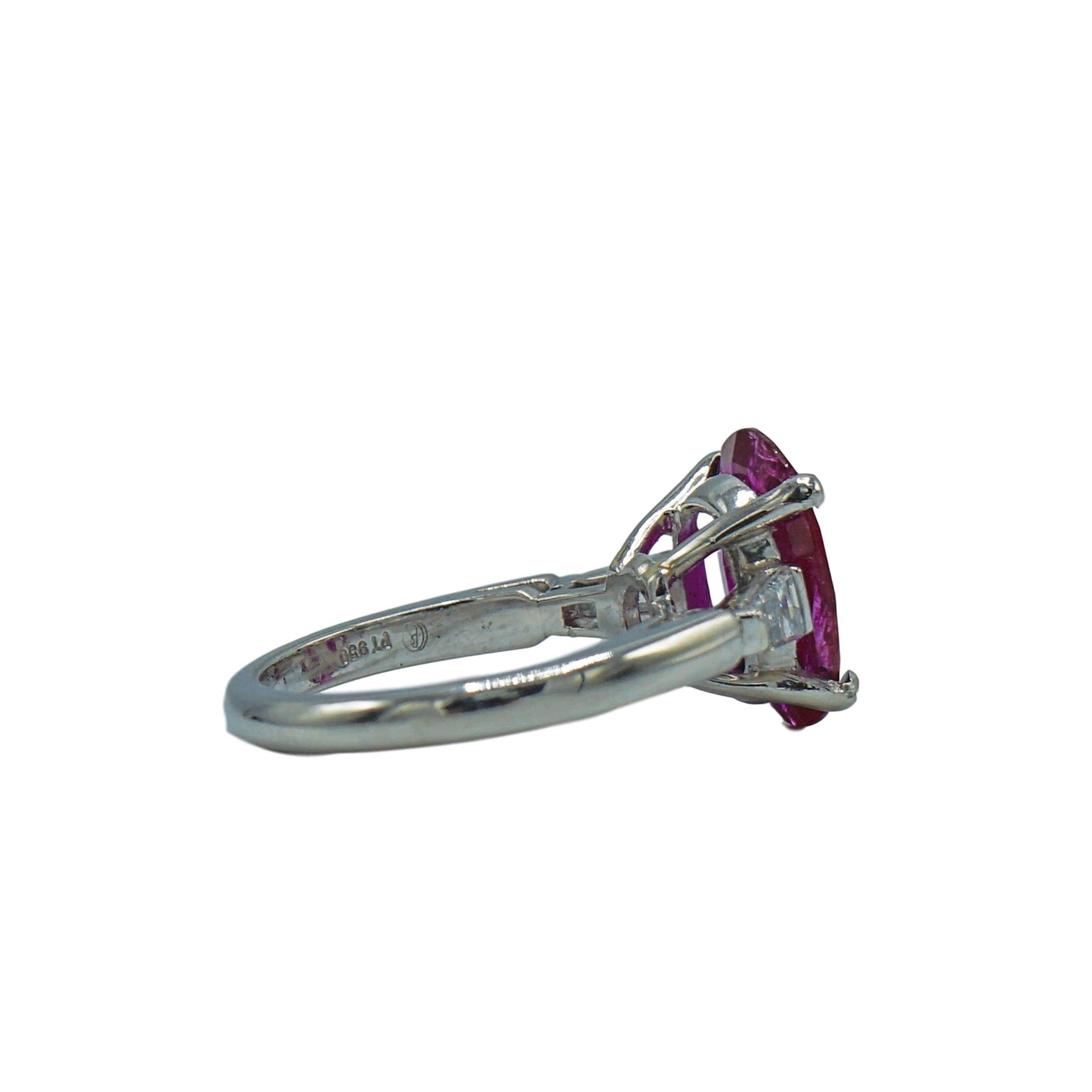 Women's or Men's Platinum, Ruby and Diamond Ring For Sale