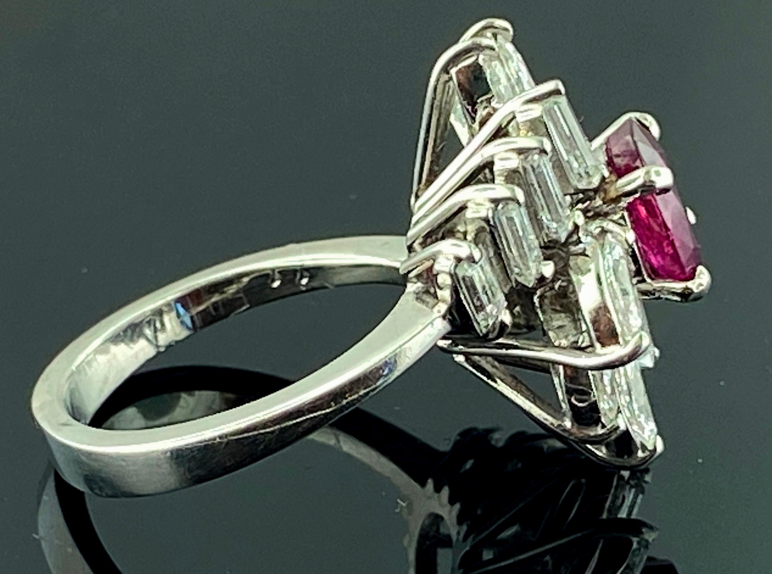 Platinum Ruby and Diamond Ring 1