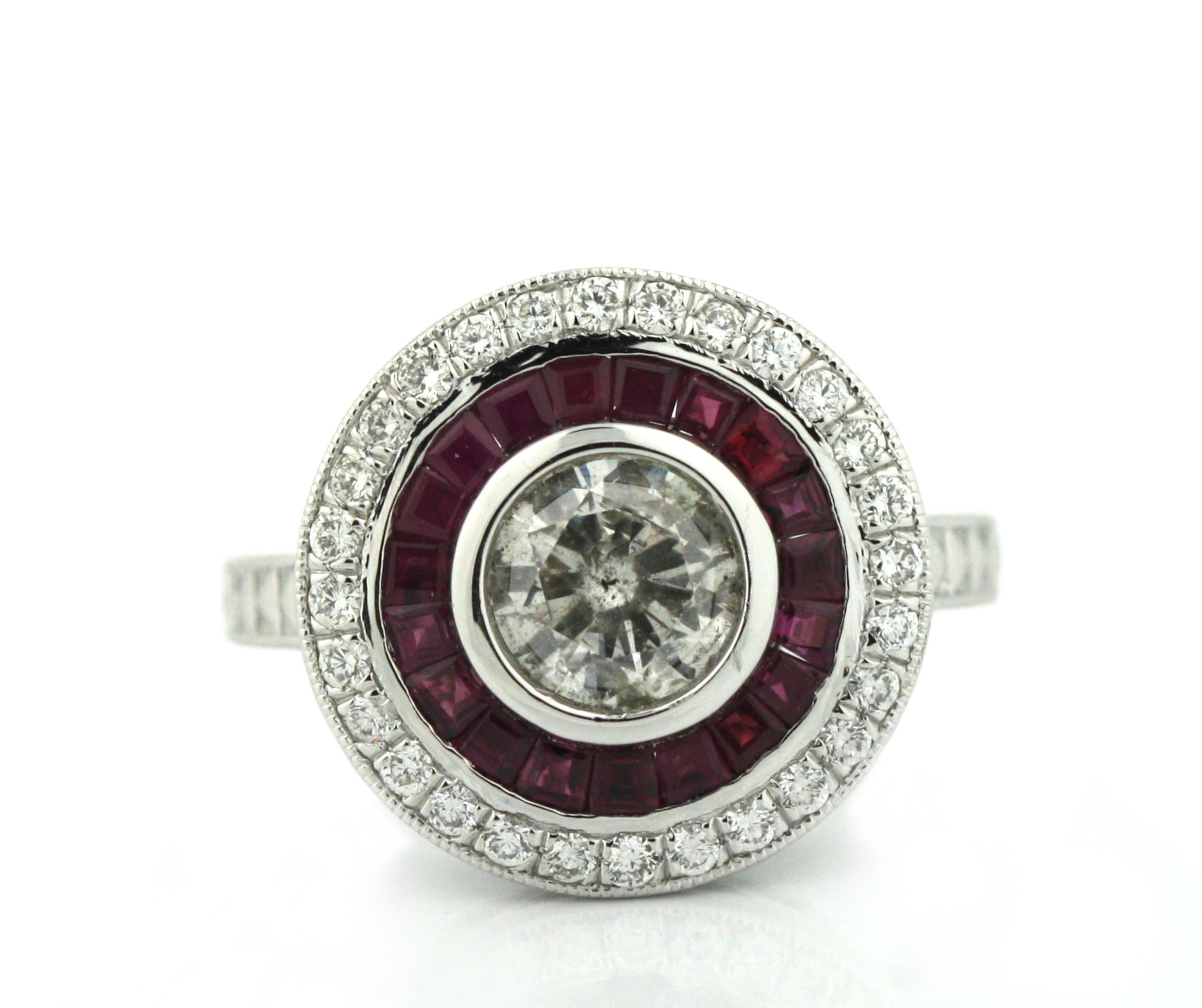 For Sale:  Platinum Ruby and Diamond Ring 8