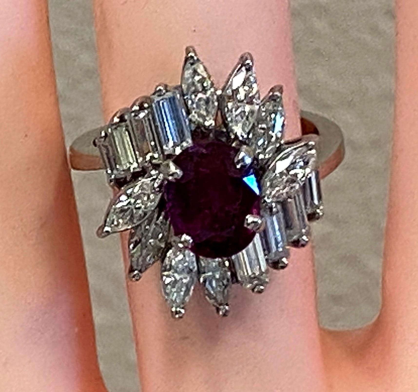 Platinum Ruby and Diamond Ring 3