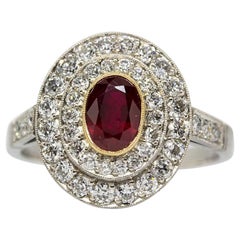Platinum Ruby and Diamond Ring