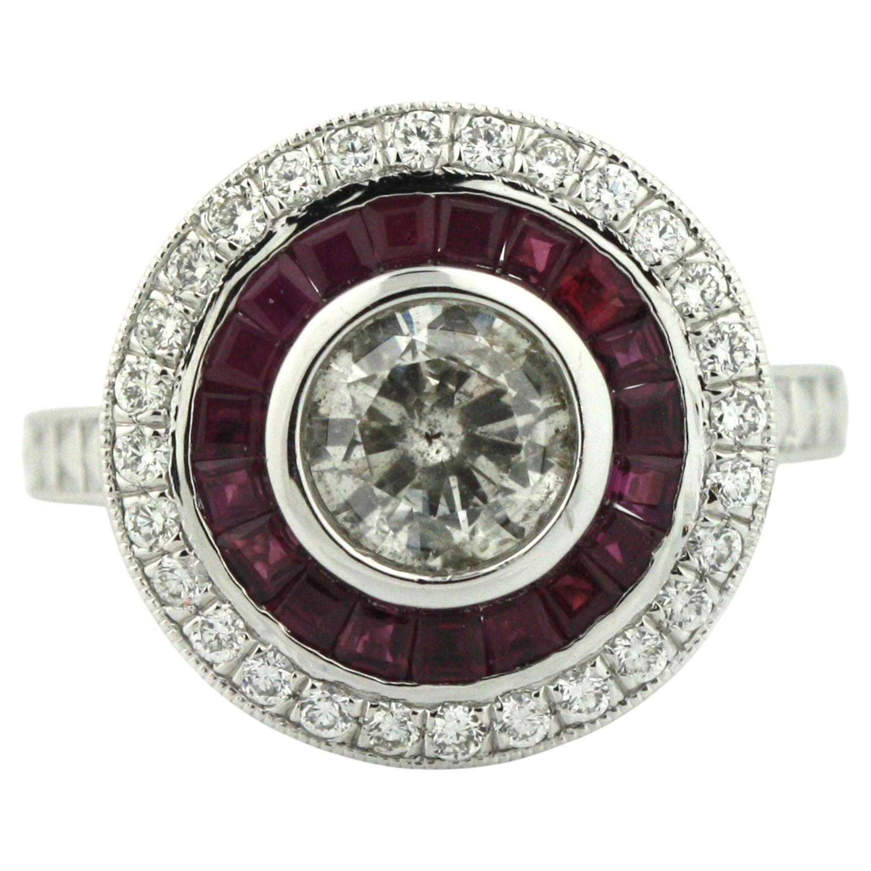 For Sale:  Platinum Ruby and Diamond Ring