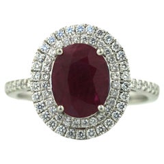 Platinum Ruby and Diamond Ring 