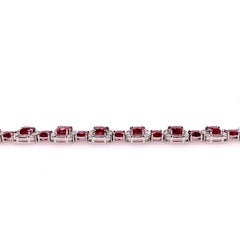 Platinum Ruby and Diamond Tennis Bracelet