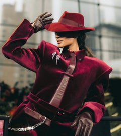 Platinum Ruby & Diamond Double Clip Pins