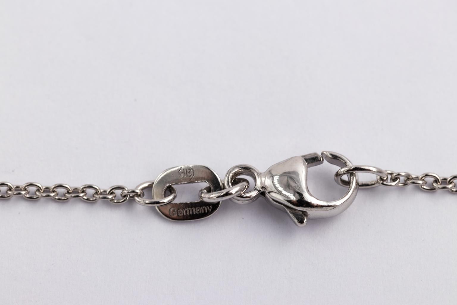 Platinum Ruby Diamond Double Heart Pendant Necklace For Sale 1