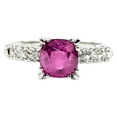 Platinum Ruby & Diamond Engagement Ring