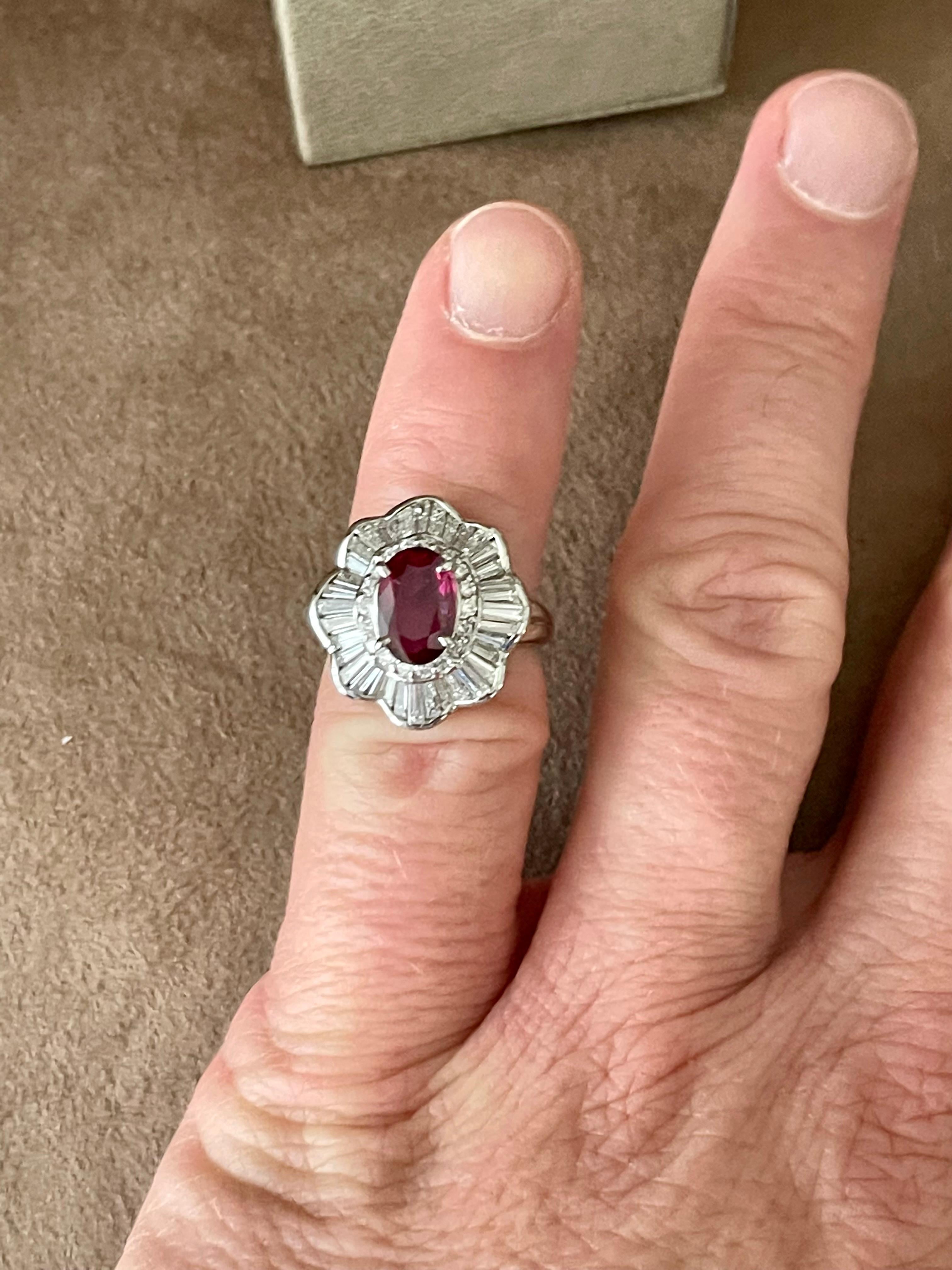 Women's Platinum Ruby Diamond Entourage Ring For Sale