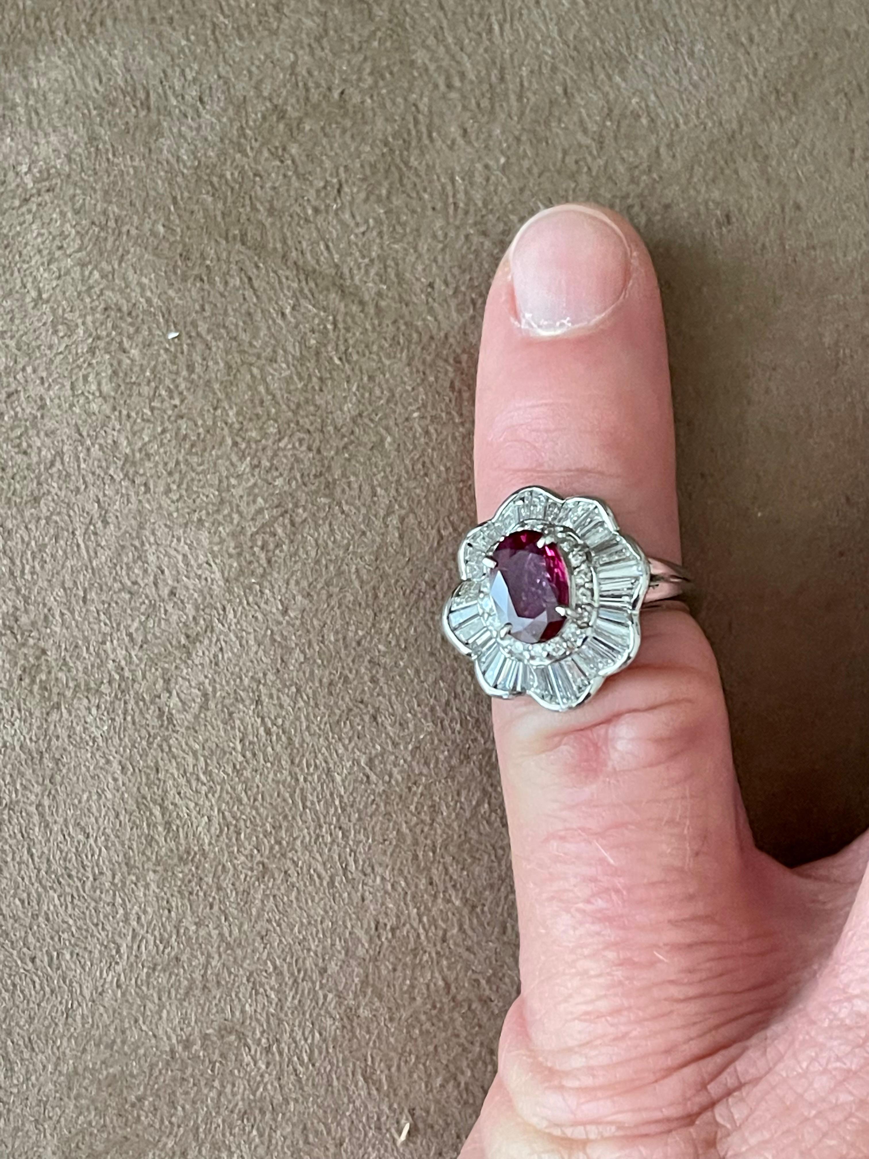 Platinum Ruby Diamond Entourage Ring For Sale 1