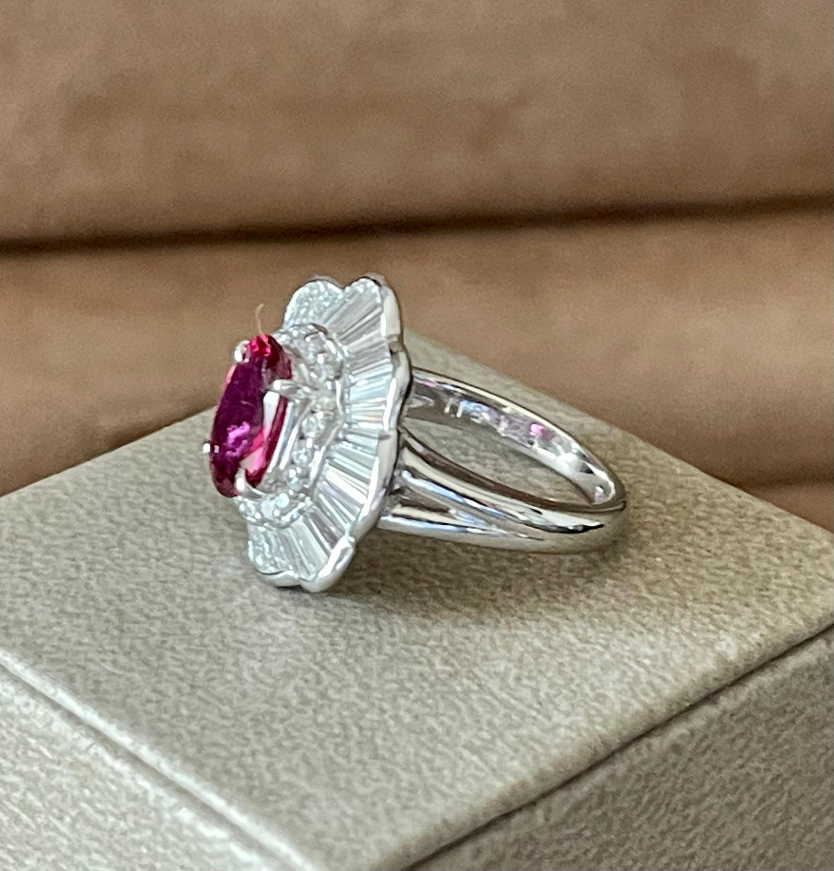Platinum Ruby Diamond Entourage Ring For Sale 2