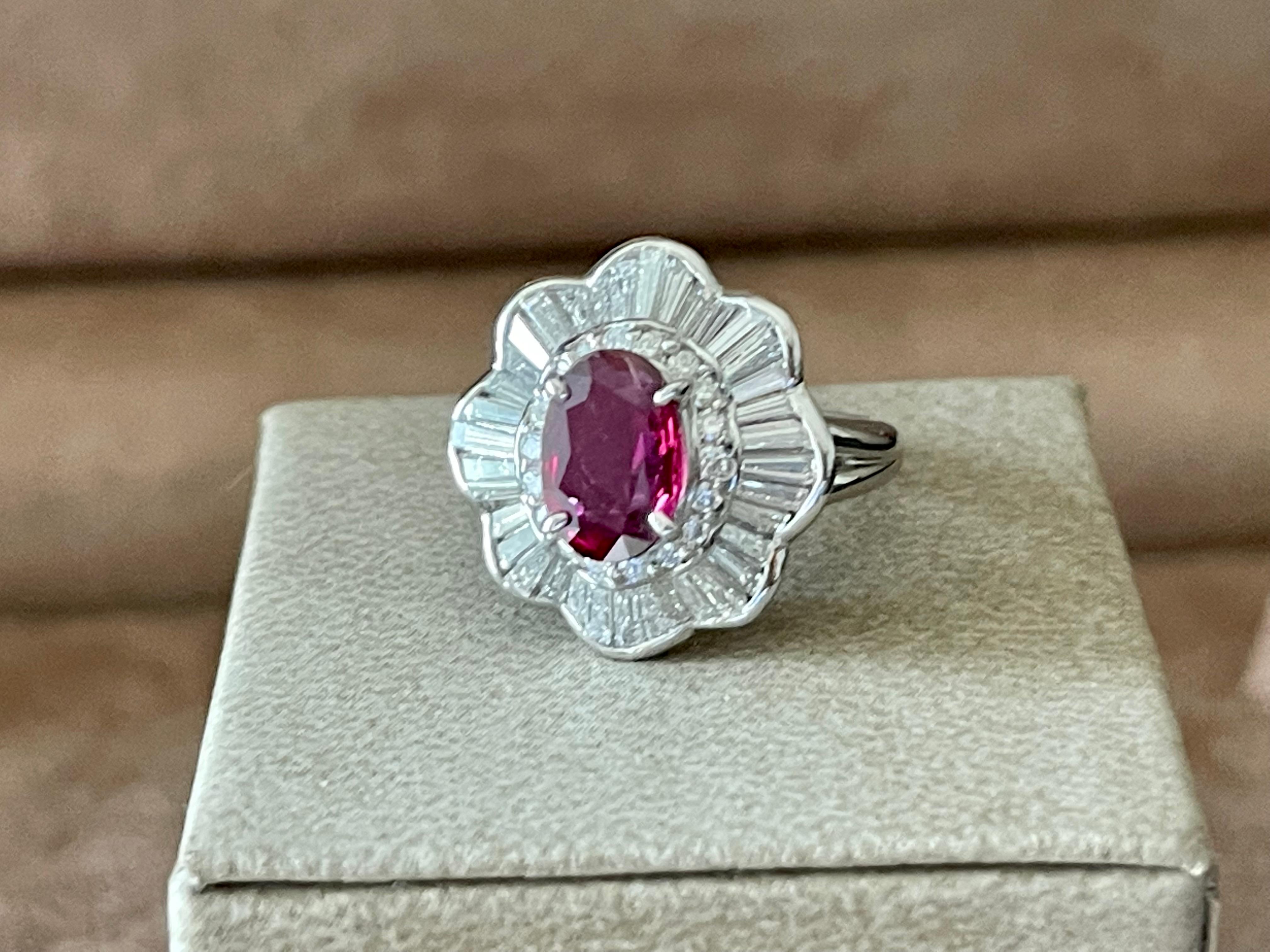 Platinum Ruby Diamond Entourage Ring For Sale 3