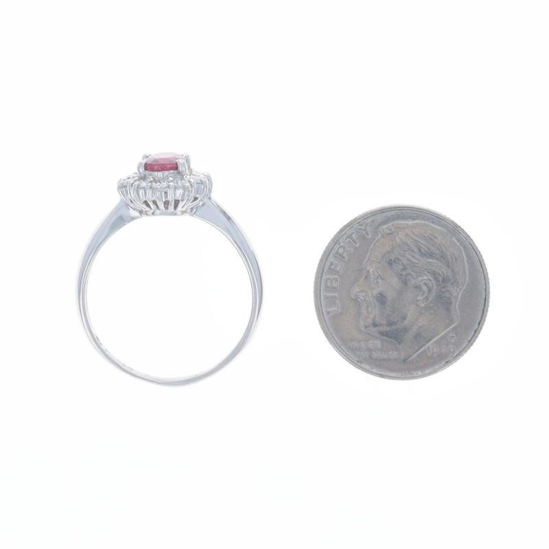 Platinum Ruby & Diamond Halo Ring - 850 Oval 1.08ctw For Sale 1