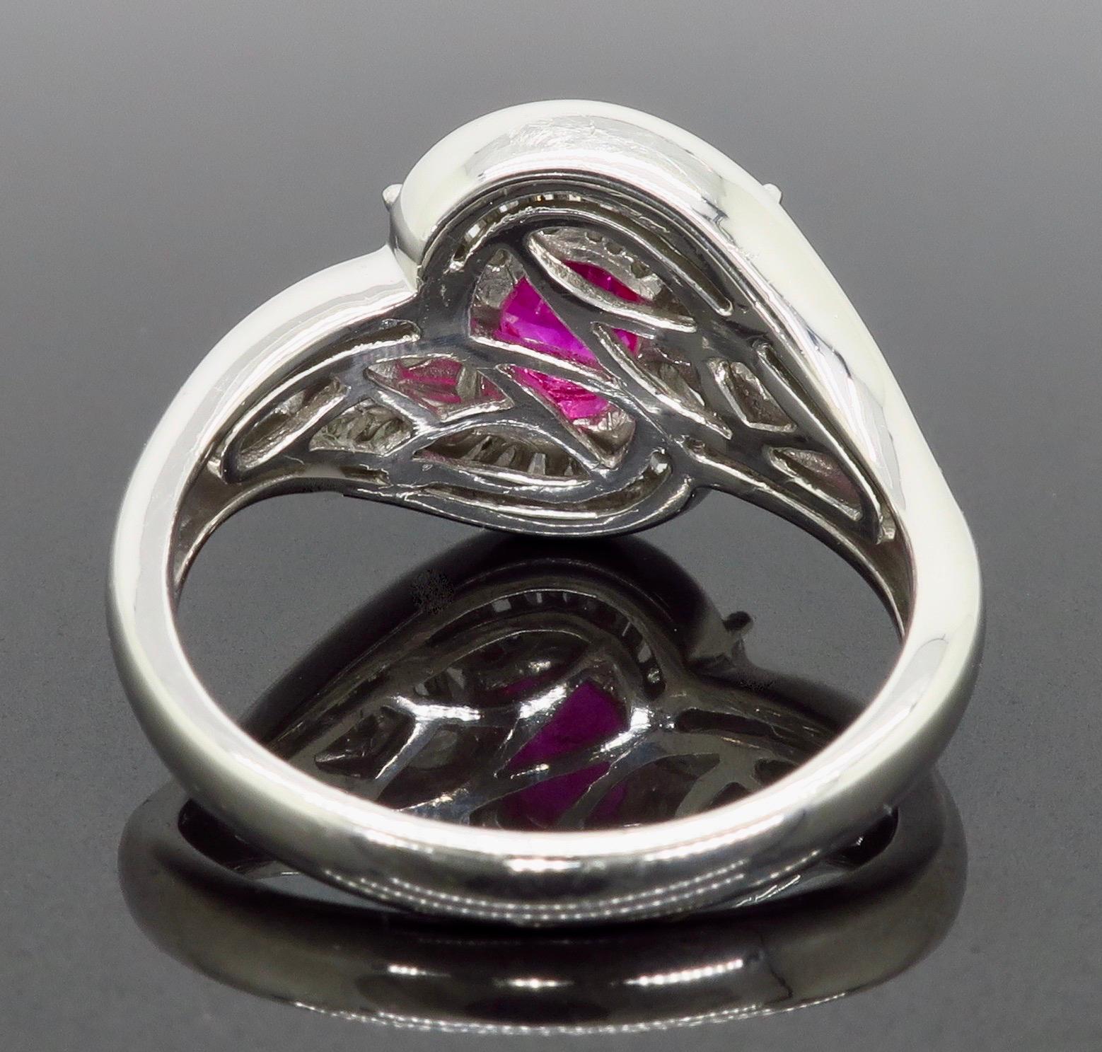 Platinum Ruby and Diamond Halo Ring 1