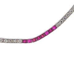 Platinum Ruby Diamond Necklace