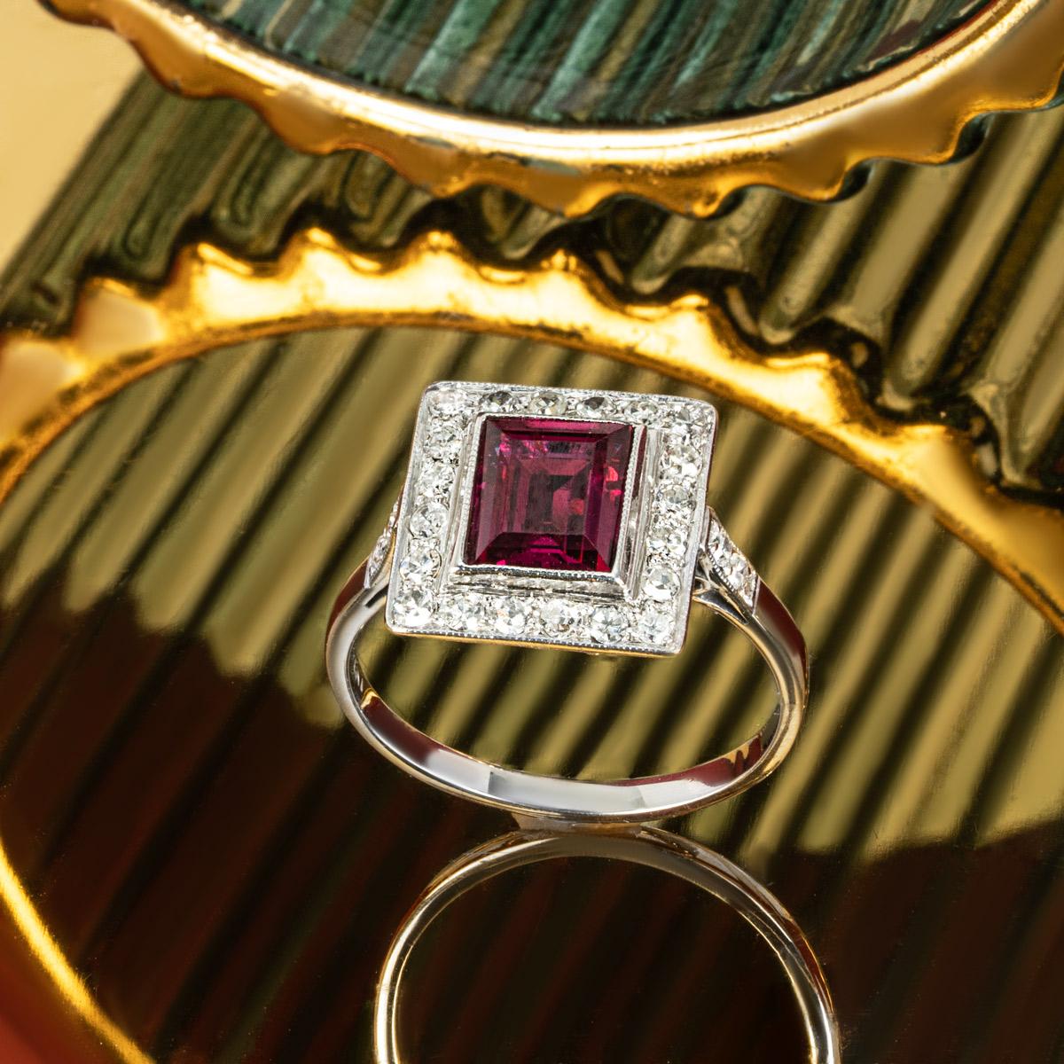 Platinum Ruby & Diamond Ring 1.30ct For Sale 2