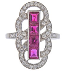 Platinum Ruby Diamond Ring