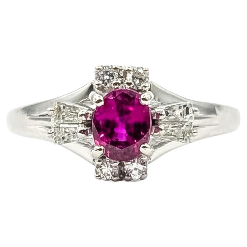 Platinum Ruby 
Diamond Ring For Sale