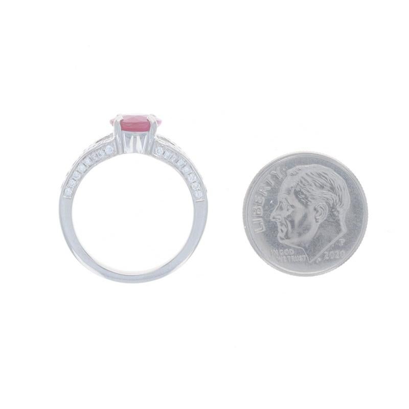 Donna Anello in platino con rubino e diamante - rotondo 1,92ctw in vendita