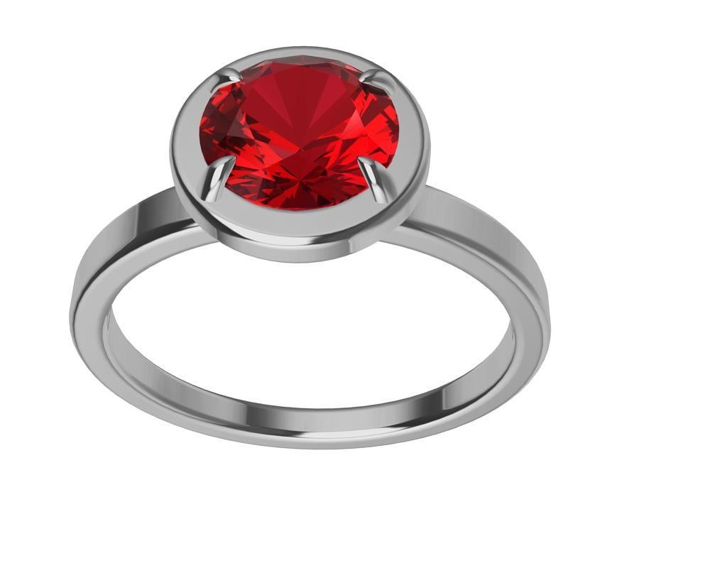 For Sale:  Platinum Ruby Fashion Engagement Ring 3