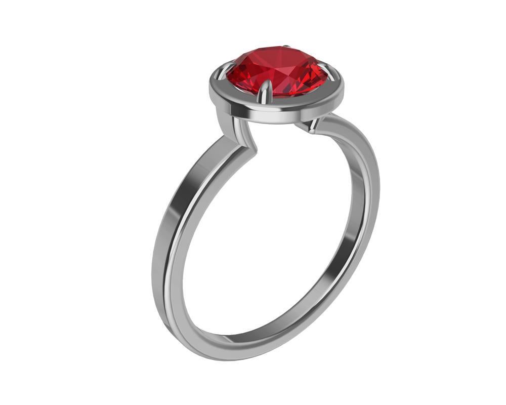 For Sale:  Platinum Ruby Fashion Engagement Ring 5