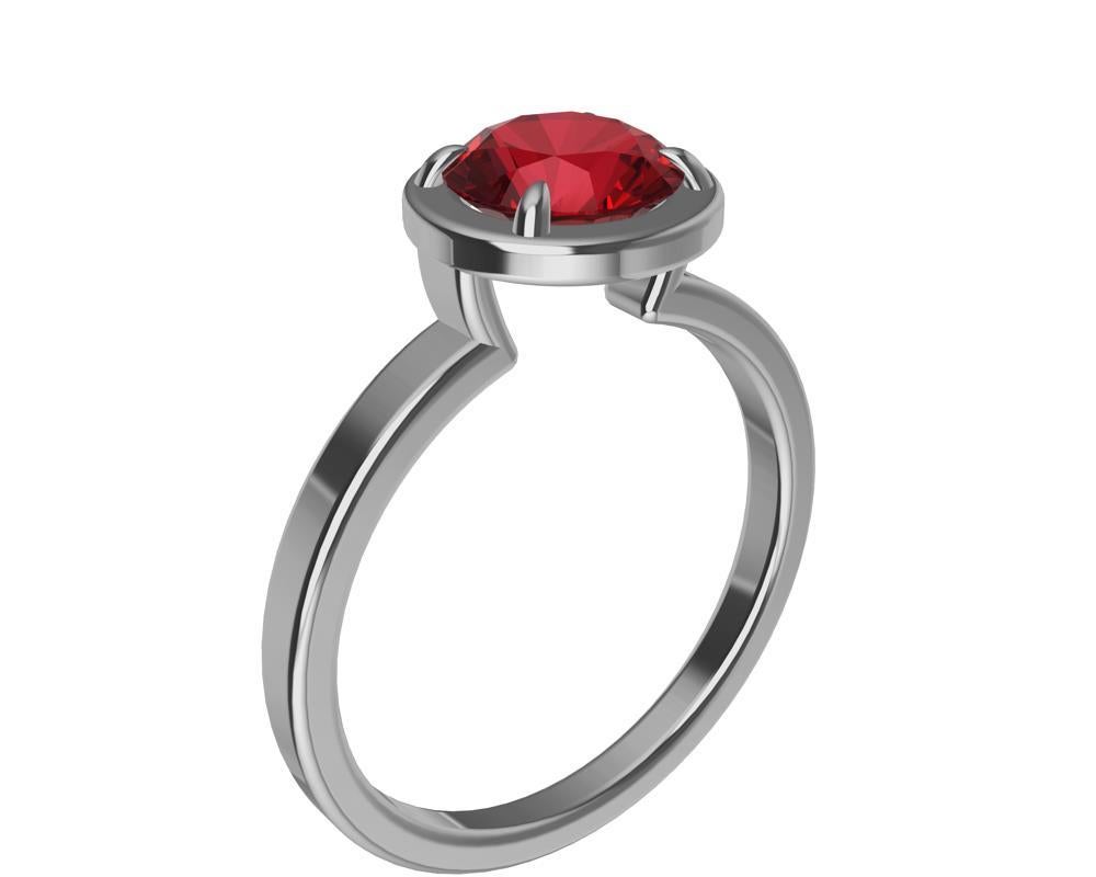 For Sale:  Platinum Ruby Fashion Engagement Ring 6