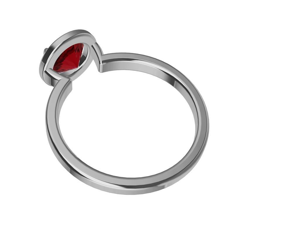 For Sale:  Platinum Ruby Fashion Engagement Ring 7