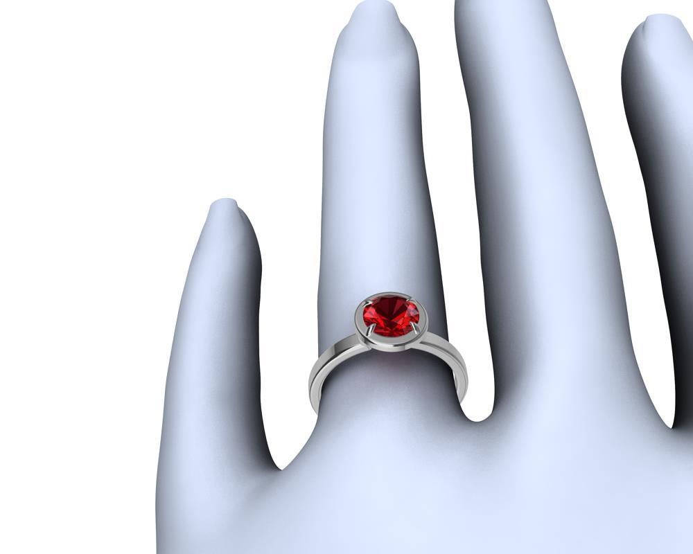 For Sale:  Platinum Ruby Fashion Engagement Ring 9