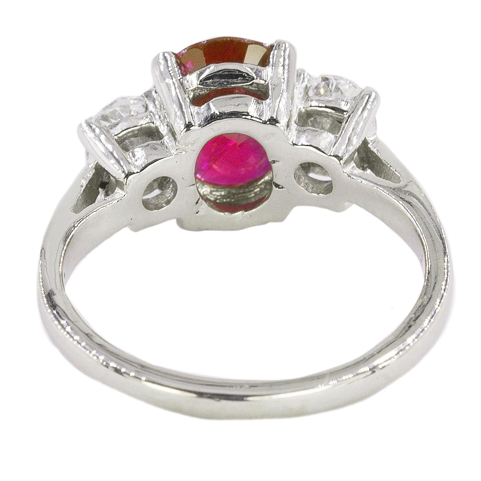 ruby and platinum ring
