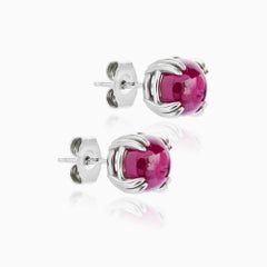 Boucles d'oreilles en platine avec rubis, 3,16 carats