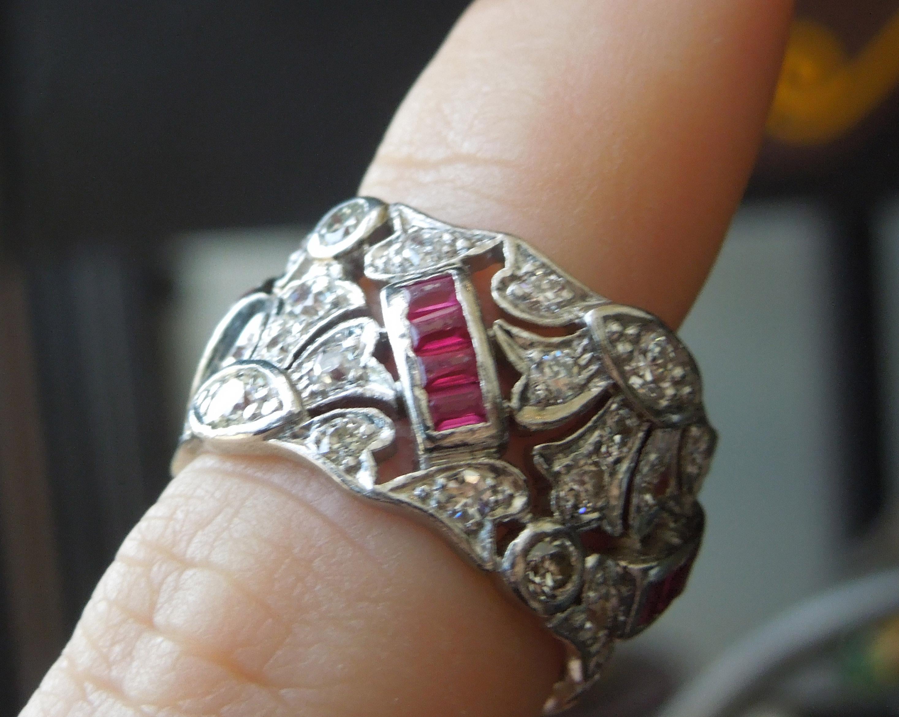 Platinum Ruby Tiara Eternity Band For Sale 1