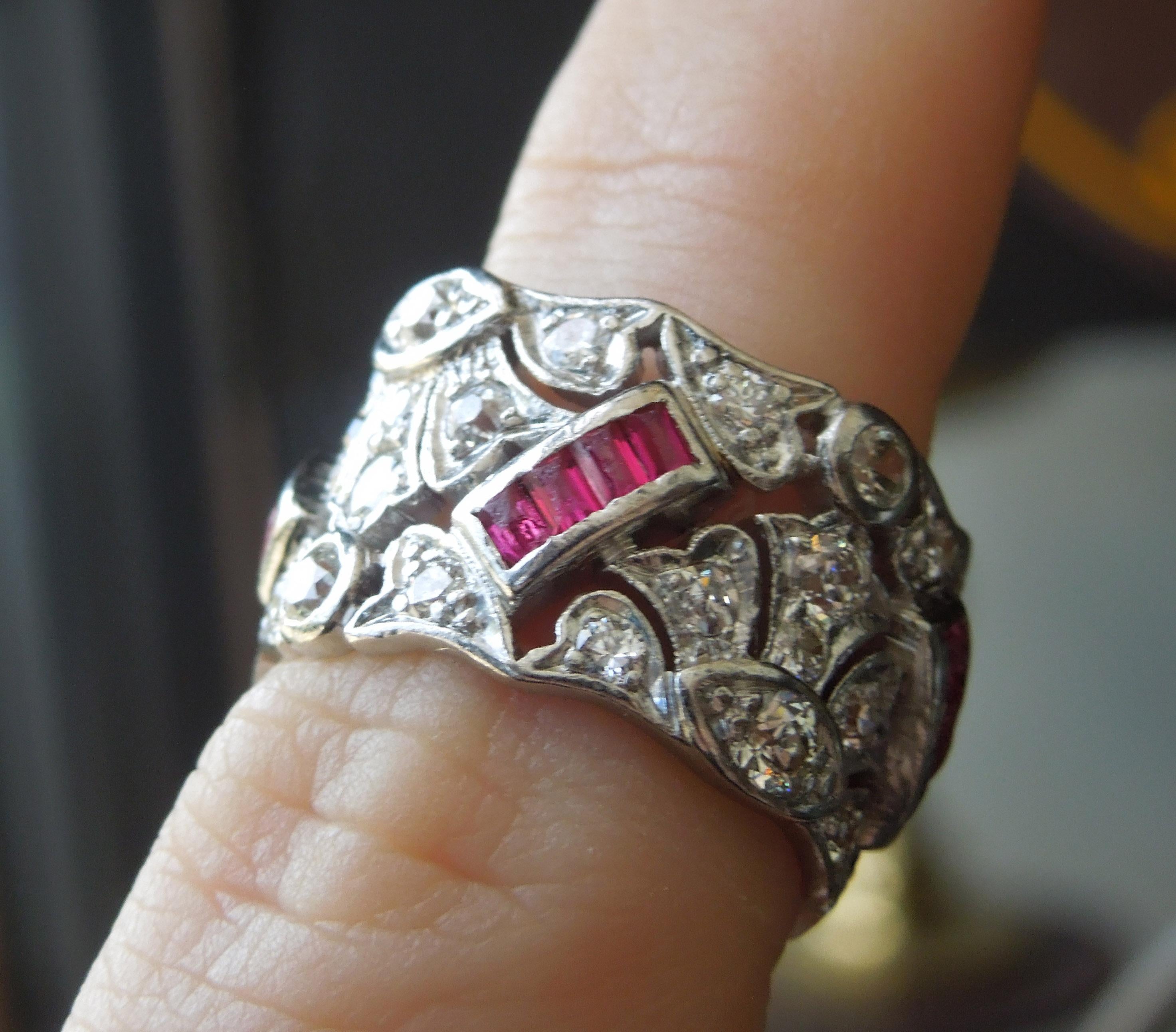Platinum Ruby Tiara Eternity Band For Sale 2