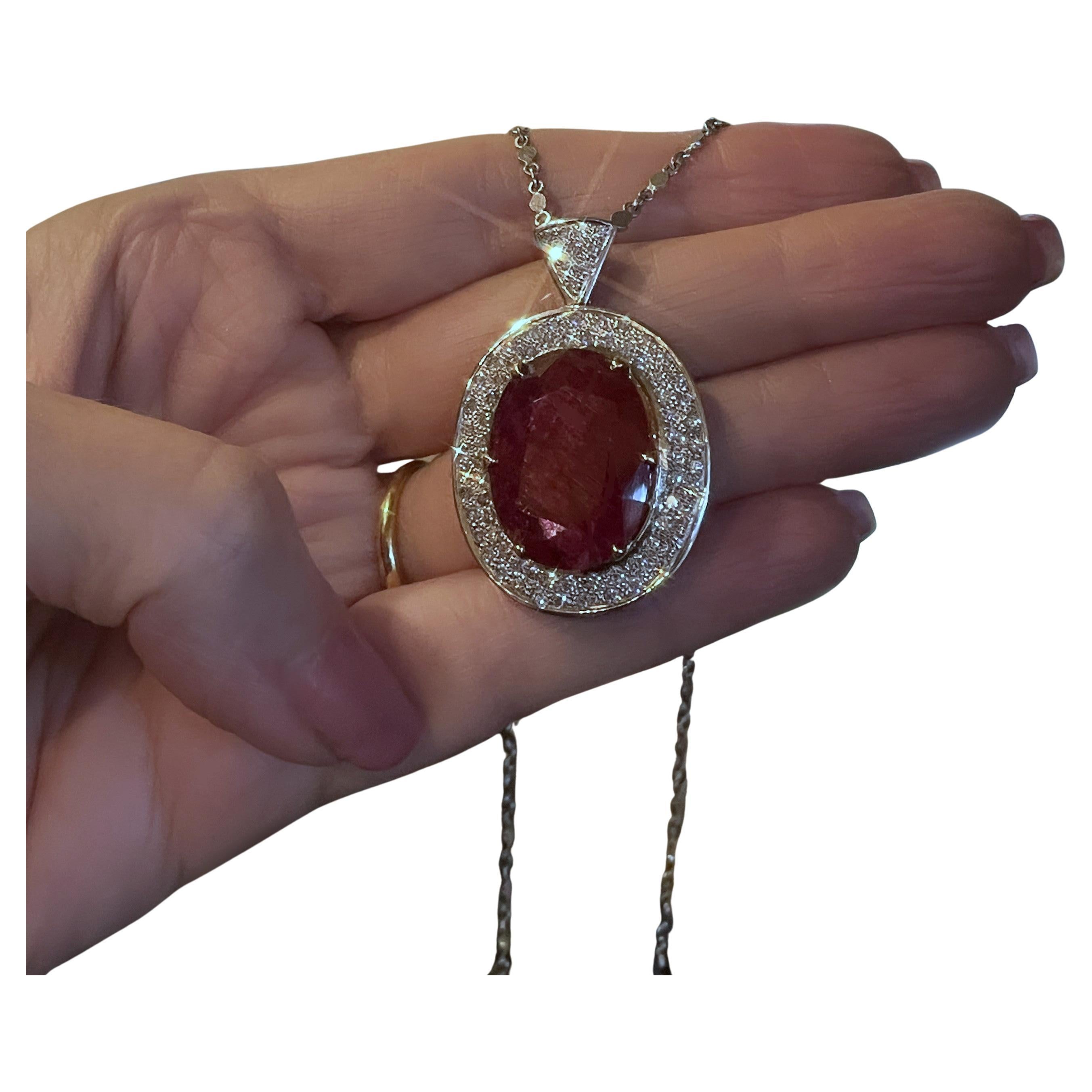 Collana di platino con diamanti non riscaldati GIA 18K Ciondolo Nature enormi 27,57 carati!