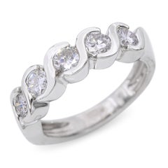 Platinum S-Curve 1.00ctw Diamond Wedding Band
