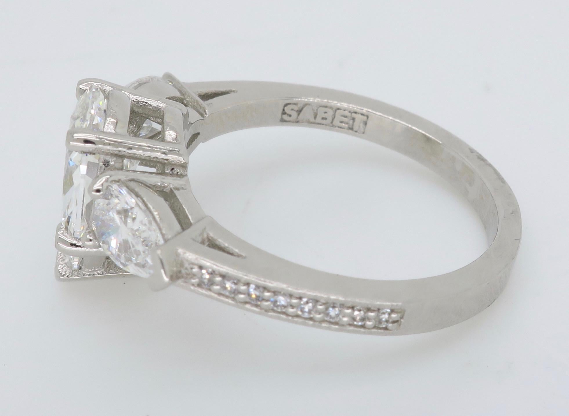 Platinum Sabet 3.21 Carat GIA Certified Pear Cut Diamond Engagement Ring 5